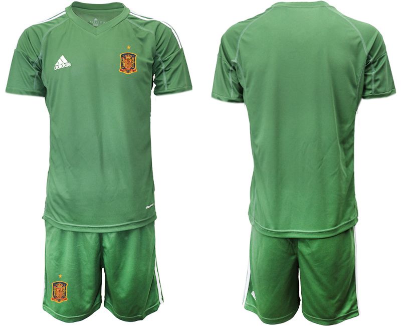 Men 2021 World Cup National Spain army green goalkeeper Soccer Jerseys->->Soccer Country Jersey